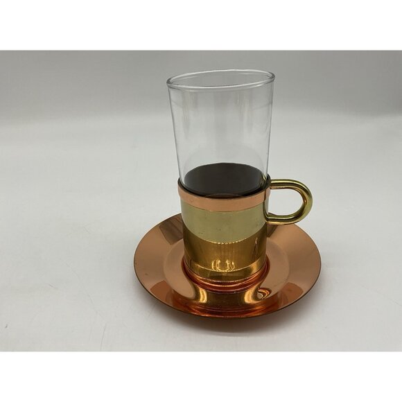 Beucler Copper Irish Coffee Cups with Underplates Set of 4 Vintage Drinkware - Picture 16 of 16